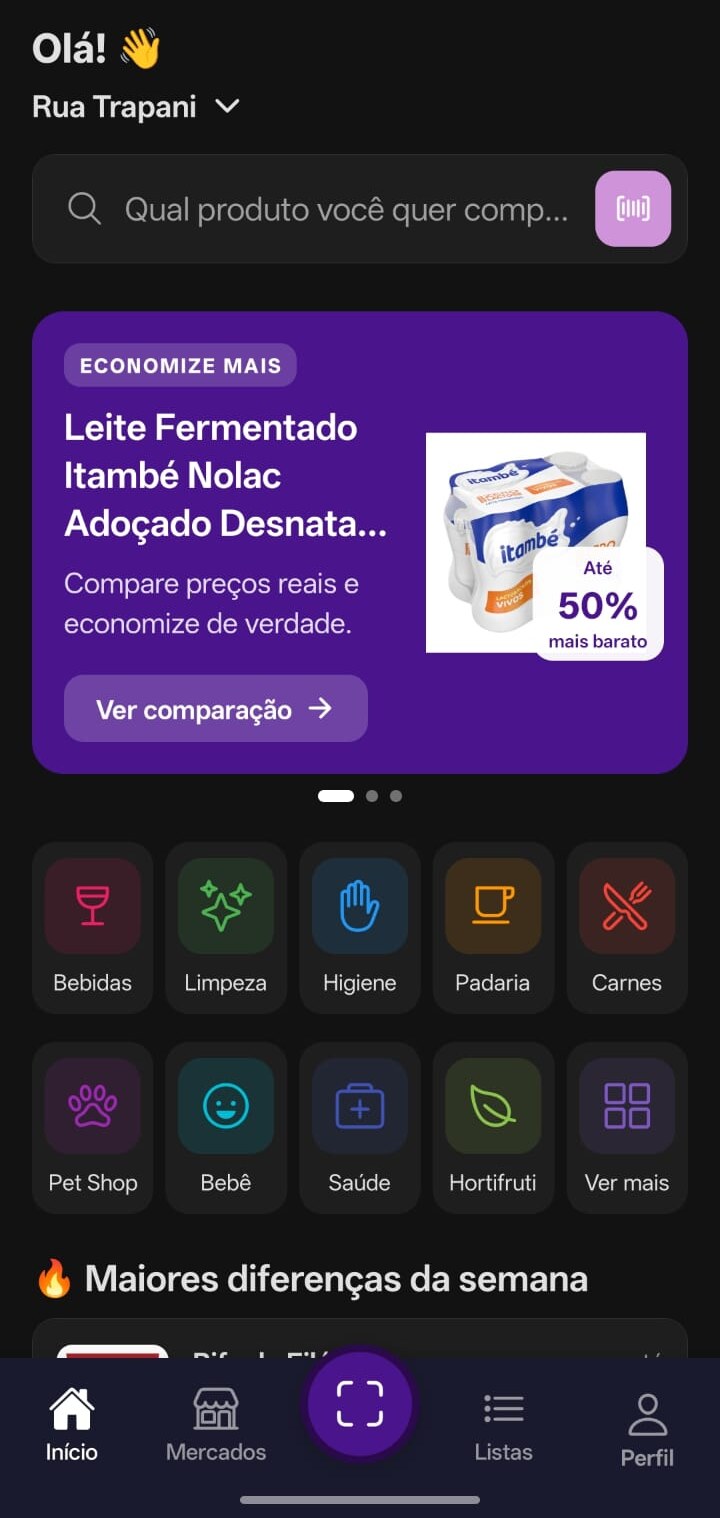 Tela inicial do App Valuo